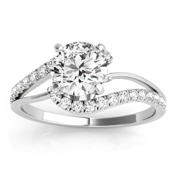 Diamond Split Shank Engagement Ring Setting 18k White Gold (0.31ct)
