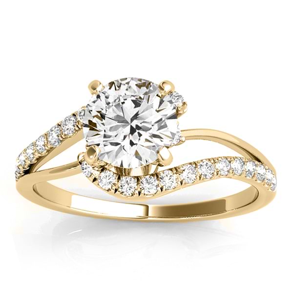 Diamond Split Shank Engagement Ring Setting 18k Yellow Gold (0.31ct)