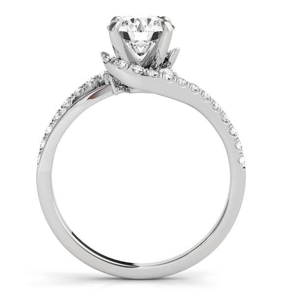Diamond Split Shank Bridal Set Setting 14k White Gold (0.52ct)
