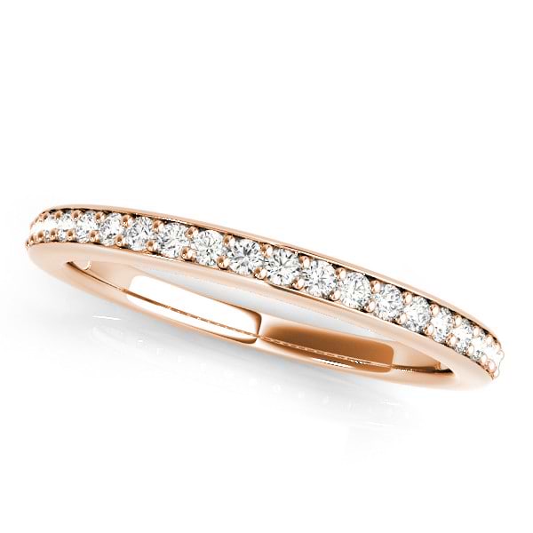 Semi Eternity Wedding Band Diamond Accented 14k Rose Gold (0.17ct)