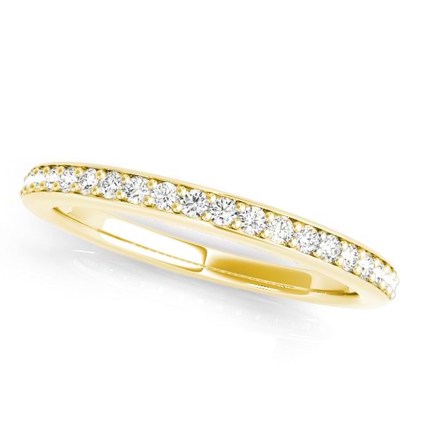 Semi Eternity Wedding Band Diamond Accented 14k Yellow Gold (0.17ct)