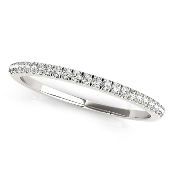 Moissanite Accented Wedding Band 14k White Gold (0.14ct)