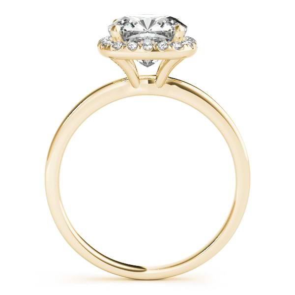 Cushion Diamond Halo Engagement Ring 14k Yellow Gold (0.15ct)