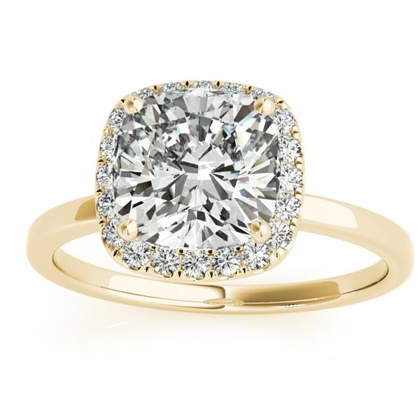 Cushion Diamond Halo Bridal Set 14k Yellow Gold (0.29ct)