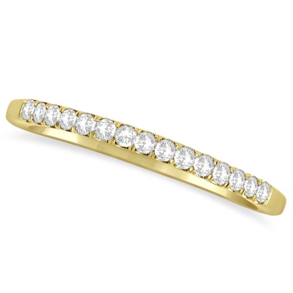 Curved Pave Diamond Wedding Band in 18k Yellow Gold (0.20ct)