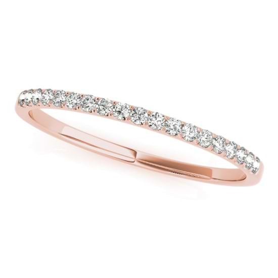 Lab Diamond Accented Prong-Set Wedding Band 14k Rose Gold (0.11ct)