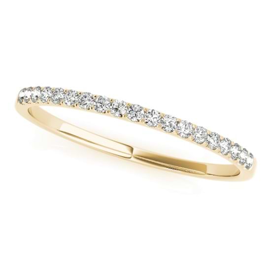 Diamond Accented Prong-Set Wedding Band 18k Yellow Gold (0.11ct)