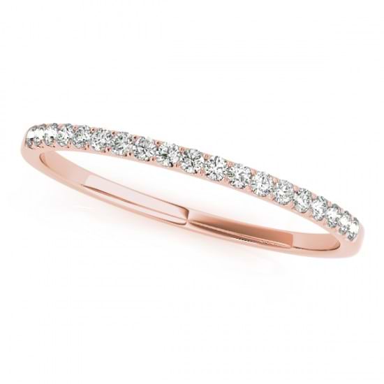 Thin Diamond Wedding Ring Band14k Rose Gold (0.11ct)