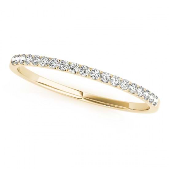 Thin Diamond Wedding Ring Band18k Yellow Gold (0.11ct)