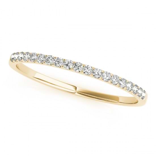 Diamond Prong Wedding Band Ring 14k Yellow Gold (0.11ct)