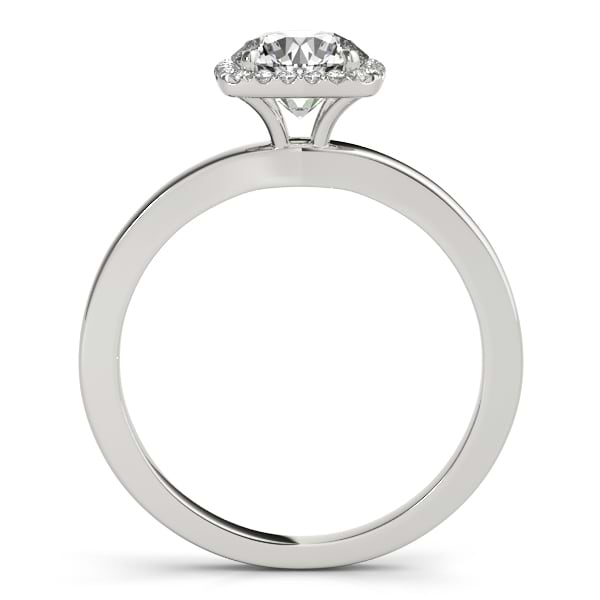 Diamond Square Solitaire Halo Engagement Ring 18k White Gold (1.12ct)