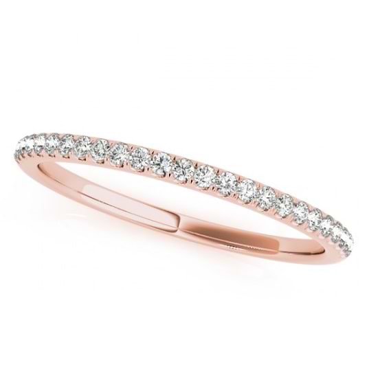 Diamond Pave Wedding Band Ring 18k Rose Gold (0.14ct)