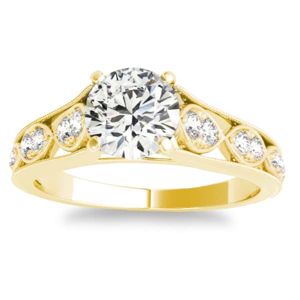 Graduating Diamond Side Stone Engagement Ring 14k Yellow Gold (0.20ct)