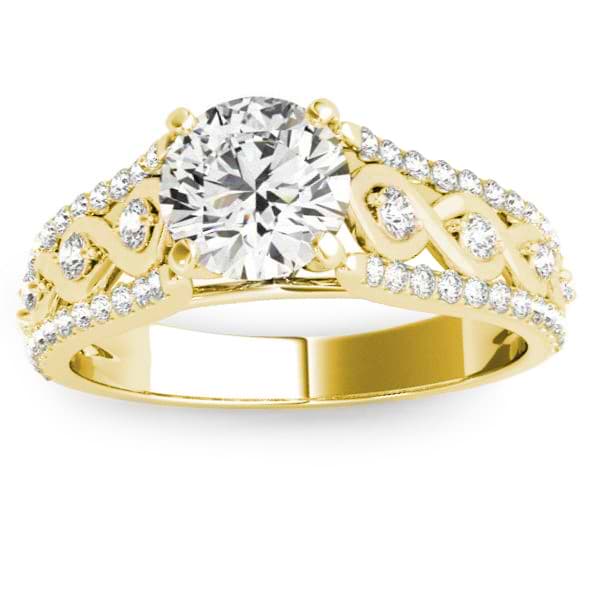 Graduating Diamond Twisted Engagement Ring 14k Yellow Gold (0.38ct)
