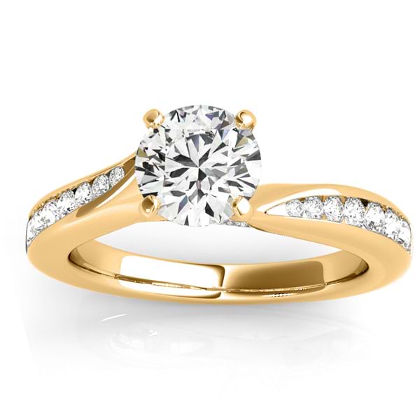 Graduated Diamond Swirl Engagement Ring 14k Yellow Gold (0.28ct)