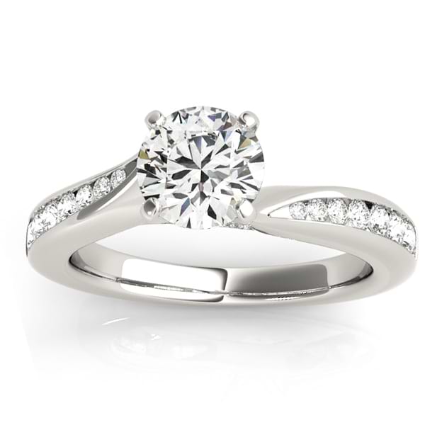 Graduated Diamond Swirl Engagement Ring Palladium (0.28ct)