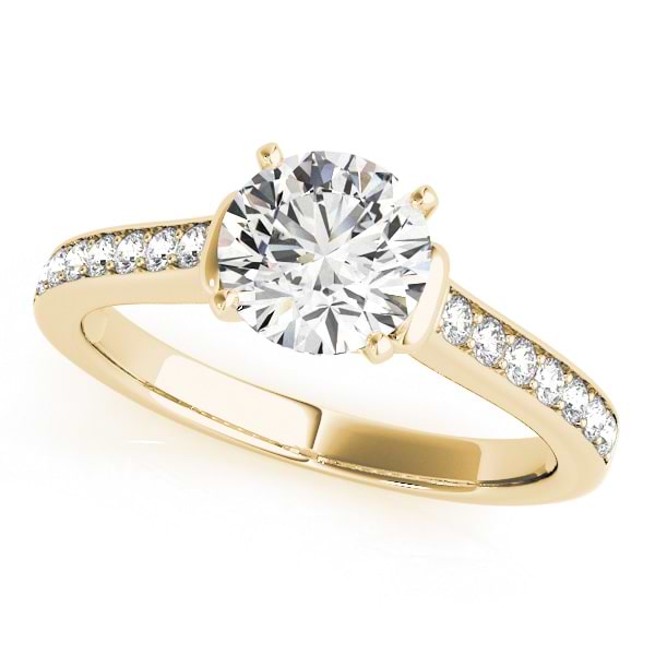Diamond Accent Engagement Ring 14k Yellow Gold (0.72ct)