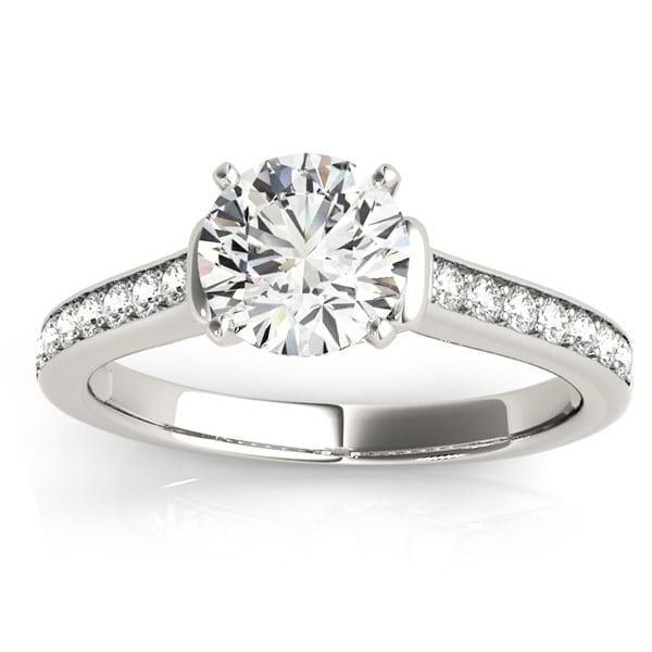 Diamond Accent Engagement Ring 14k White Gold (0.22ct)