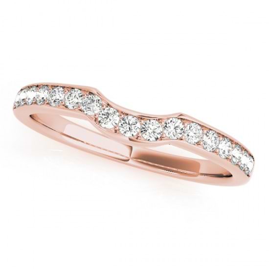 Diamond Curved Wedding Band 14k Rose Gold (0.26ct)