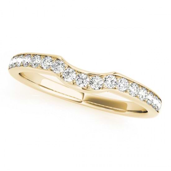 Diamond Curved Wedding Band 14k Yellow Gold (0.26ct)