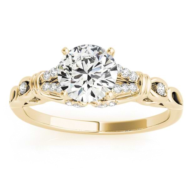Diamond Antique Style Engagement Ring Setting 18k Yellow Gold (0.14ct)