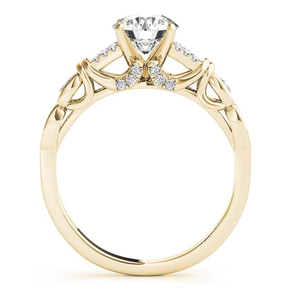 Diamond Antique Style Engagement Ring Setting 18k Yellow Gold (0.14ct)