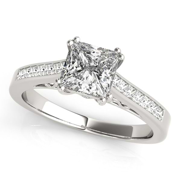 Double Prong Princess-Cut Diamond Engagement Ring 14k White Gold (1.25ct)