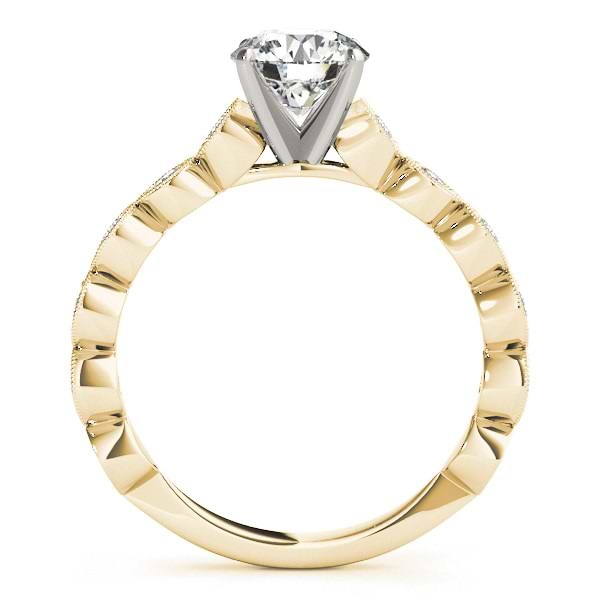 Vintage Style Diamond Engagement Ring Setting 18k Yellow Gold (0.40ct)