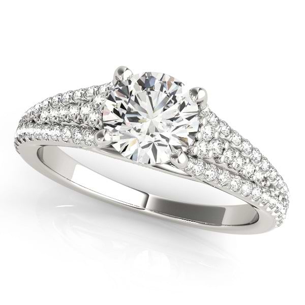 Diamond Three Row Engagement Ring Palladium (1.33ct)