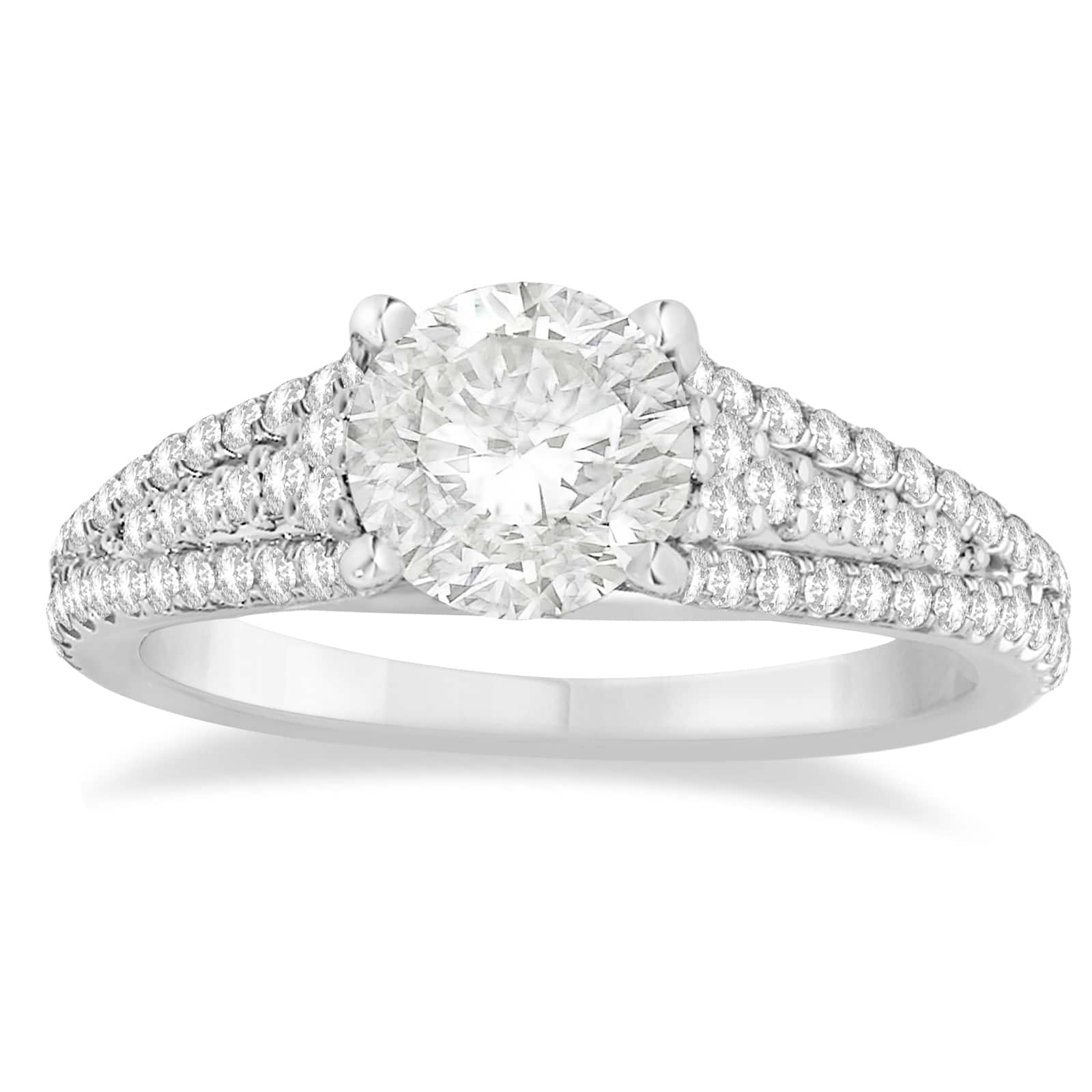 Diamond Three Row Engagement Ring Platinum (0.33ct)
