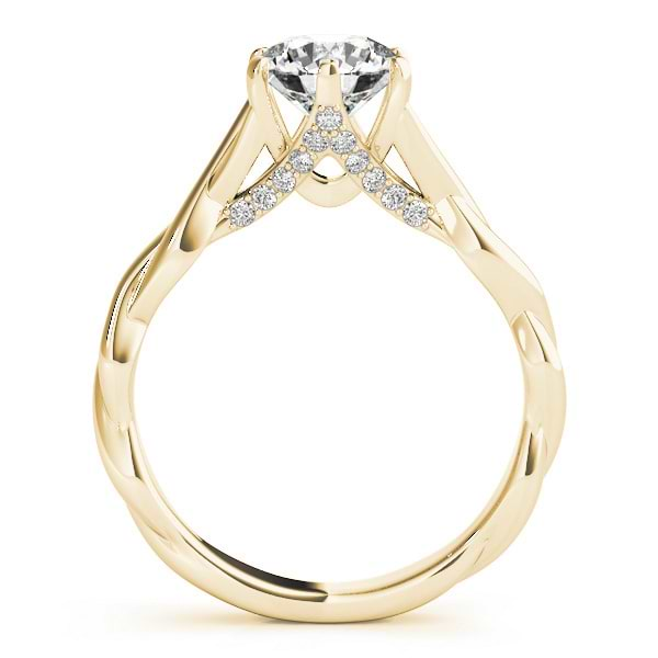 Diamond 6-Prong Twisted Engagement Ring Setting 14k Yellow Gold (.11ct)