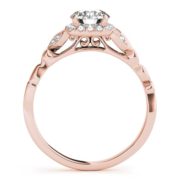 Butterfly Halo Diamond Engagement Ring 14k Rose Gold (0.14ct)