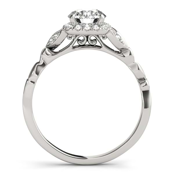 Butterfly Halo Diamond Engagement Ring 14k White Gold (0.14ct)