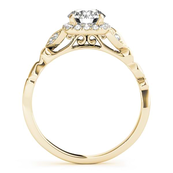 Butterfly Halo Diamond Engagement Ring 14k Yellow Gold (0.14ct)