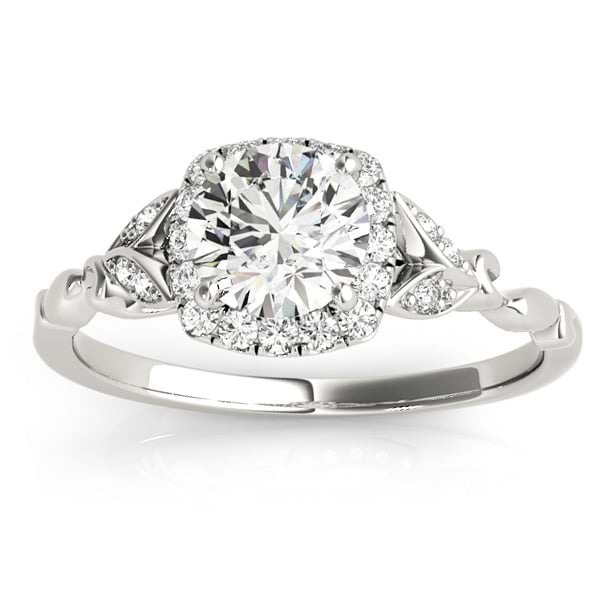 Butterfly Halo Diamond Engagement Ring Platinum (0.14ct)