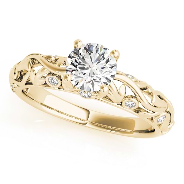 Diamond Antique Style Engagement Ring 14k Yellow Gold (0.68ct)