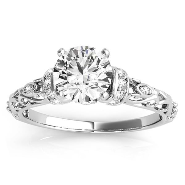 Lab Grown Diamond Antique Style Engagement Ring Setting Palladium (0.12ct)
