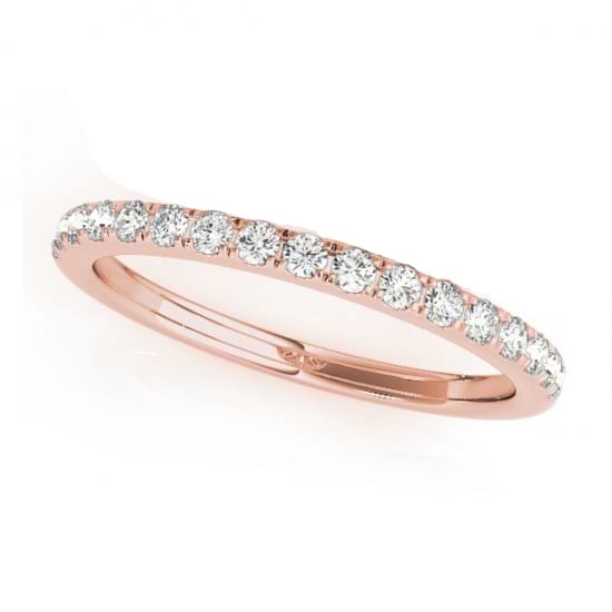 Diamond Prong Wedding Band Ring 14k Rose Gold (0.17ct)