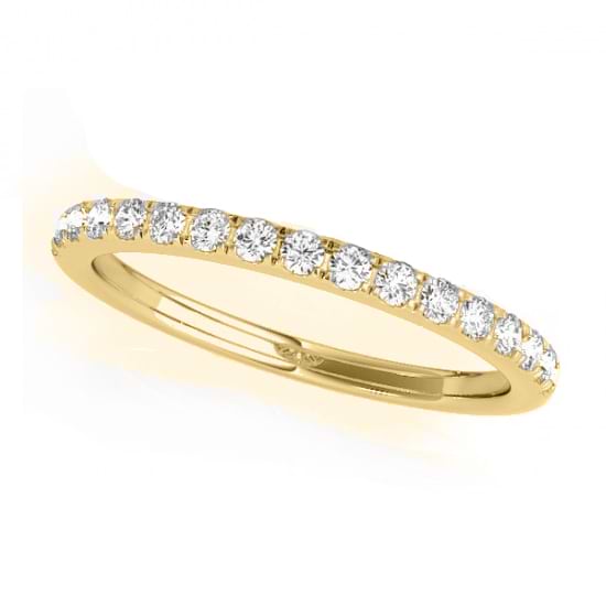 Diamond Prong Wedding Band Ring 14k Yellow Gold (0.17ct)