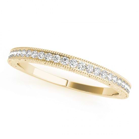 Diamond Prong Wedding Band Ring 14k Yellow Gold (0.10ct)