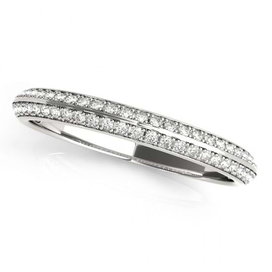 Diamond Multi-Row Wedding Band Ring 14k White Gold (0.38ct)