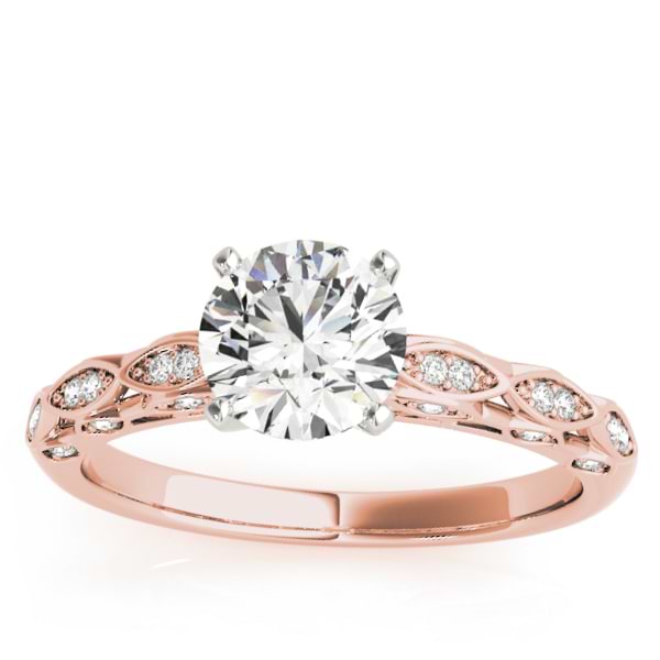 Elegant Diamond Engagement Ring Setting 18k Rose Gold (0.15ct)