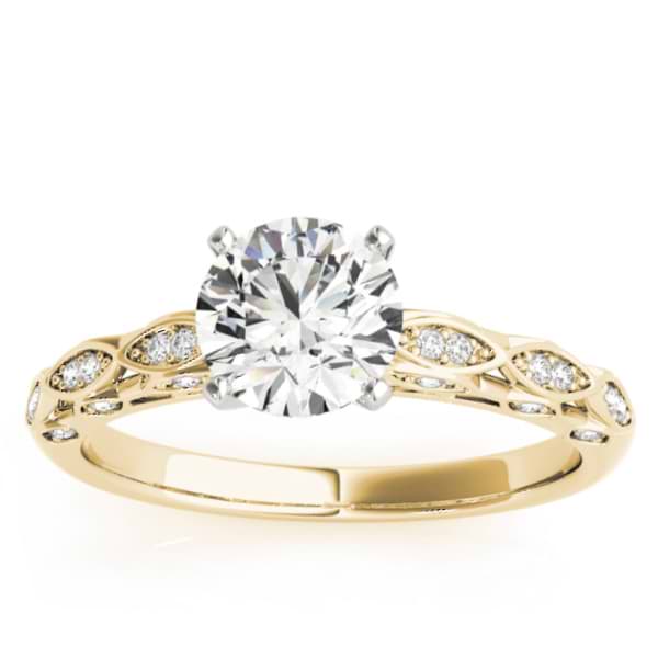 Elegant Diamond Engagement Ring Setting 18k Yellow Gold (0.15ct)