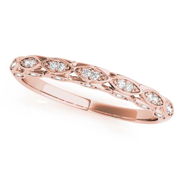 Elegant Diamond Wedding Ring Band 14k Rose Gold (0.18ct)