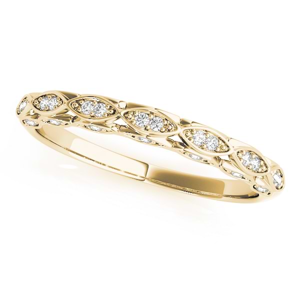 Elegant Diamond Wedding Ring Band 14k Yellow Gold (0.18ct)