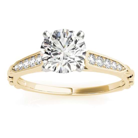 Diamond Accented Engagement Ring Setting 18K Yellow Gold (0.16ct)