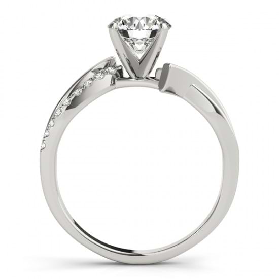 Diamond Twist Bypass Engagement Ring Setting 14k White Gold (0.09ct)