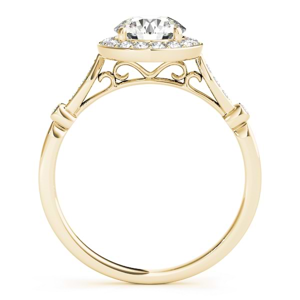 Halo Diamond Accent Engagement Ring Setting 18k Yellow Gold (0.17ct)