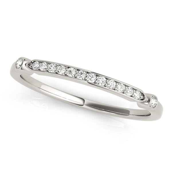 Unique Stackable Diamond Ring Band 14k White Gold (0.08ct)