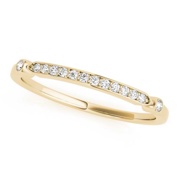 Unique Stackable Diamond Ring Band 14k Yellow Gold (0.08ct)